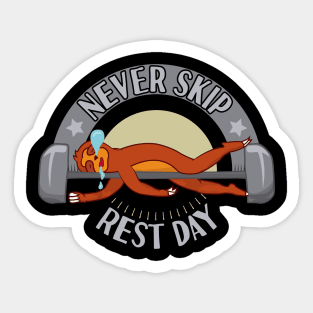 Never Skip Rest Day Fitness Gym Sloth Sticker